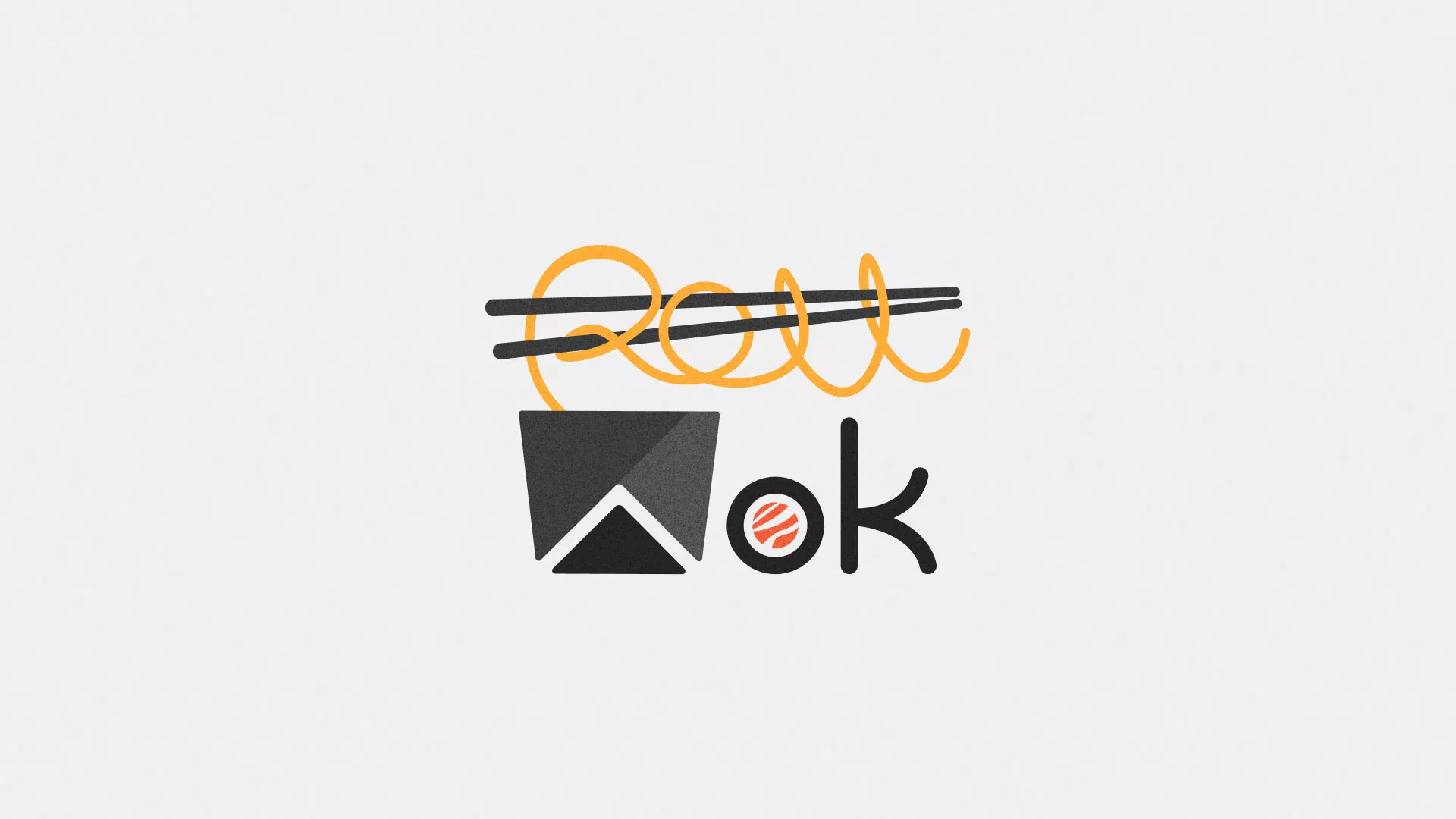 Разработка логотипа суши-бара «Roll Wok Club» в Томмоте